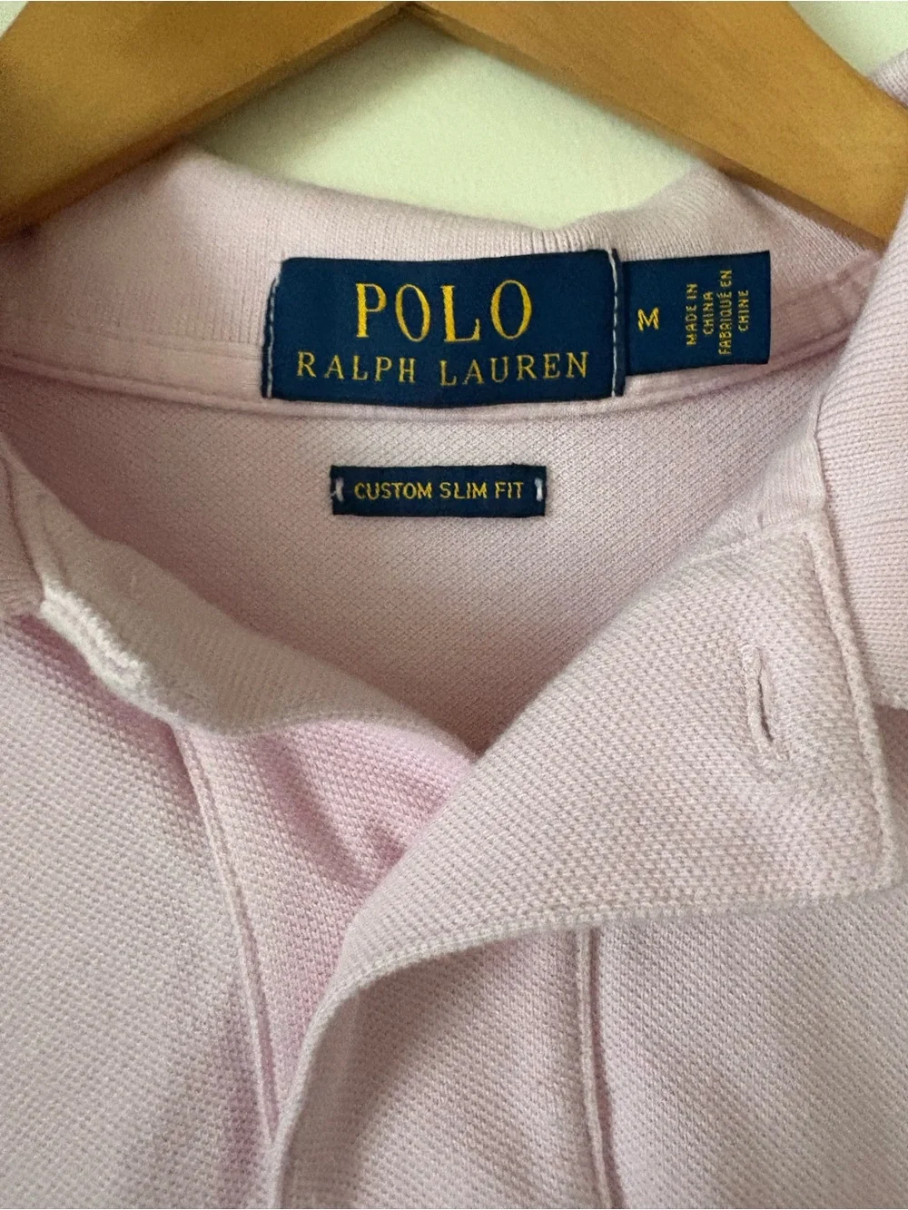 Ralph Lauren Men’s Polo Shirt in Light Pink with Navy Pony